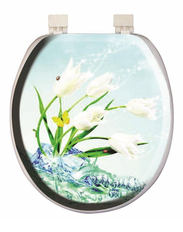 Softy Classic Desenli Yumuşak Klozet Kapağı Beyaz - 2