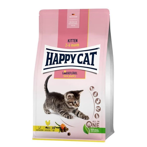Happy Cat Kitten 2-6 Ay Tavuklu Yavru Kedi Maması 4 Kg ürün görseli 1
