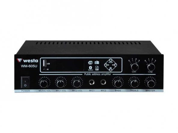 Westa WM-605U 100 W Trafolu 2 Kanallı Oto Amplifikatör - 1