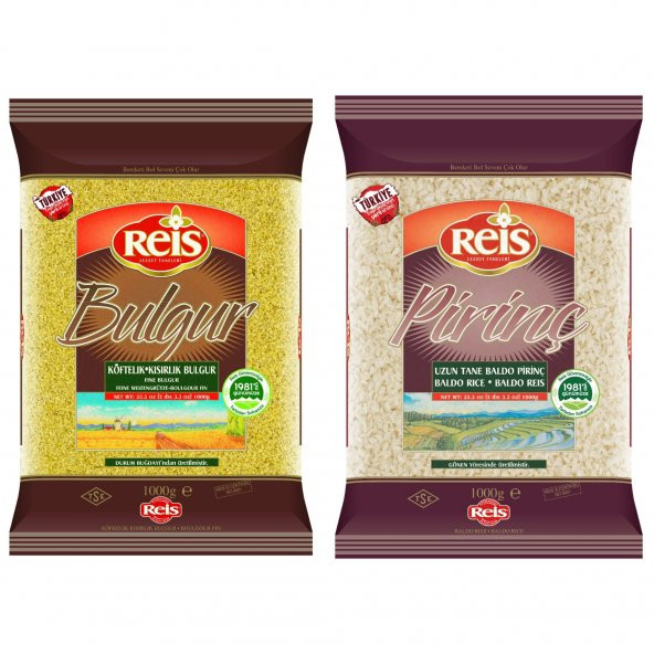 Reis Gönen Baldo Pirinç 1 KG + Reis Köftelik Kısırlık Bulgur 1 KG