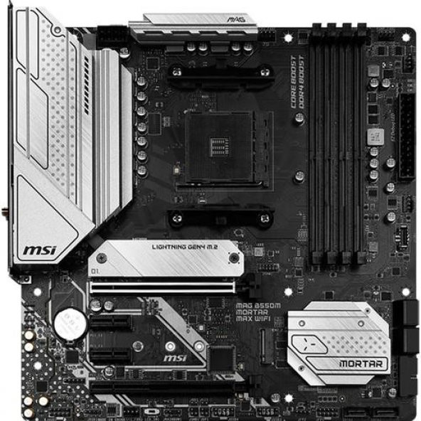 MSI MAG B550M Mortar Max WIFI AMD B550 4400 MHz (OC) DDR4 Soket AM4 mATX Anakart - 2