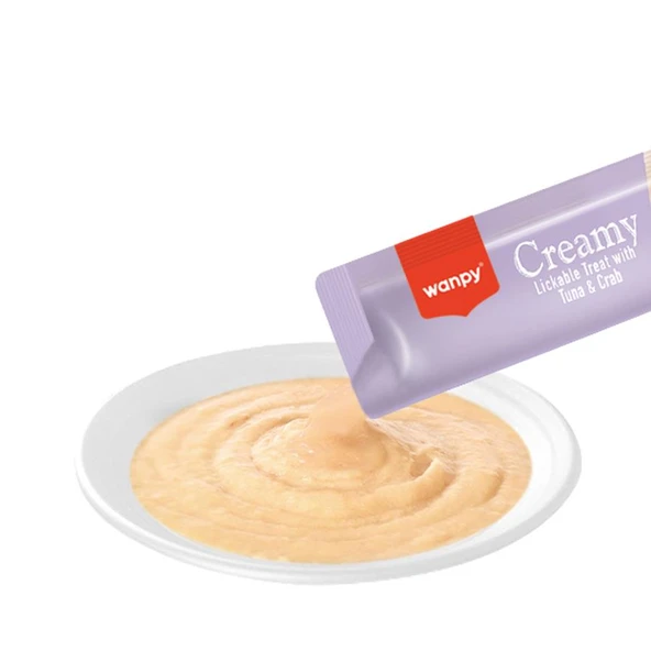 Wanpy Ton Balıklı Yengeçli Sindirim Sistemi Destekleyici Krema Ödül Maması 5x14 gr - Resim 3