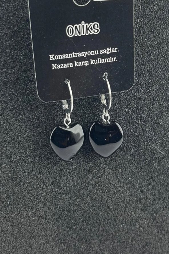 Doğal Taş Kalp Küpe