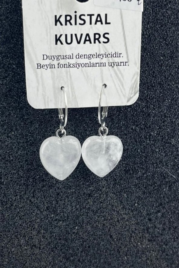 Doğal Taş Kalp Küpe