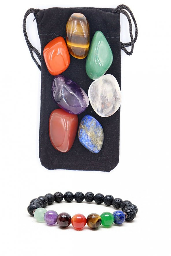 Çakra Taşı 7 Adet ( Çakra Bileklik Hediyeli )