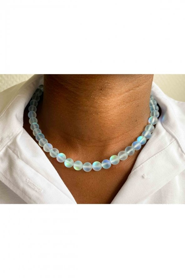 Necef Doğaltaş Kolye 8 Mm Mavi Mat