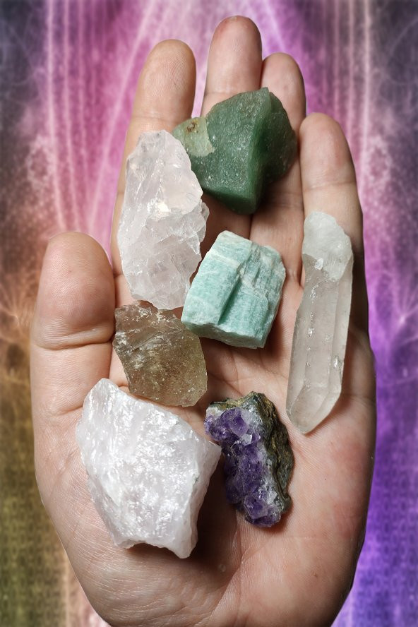 7 Çakra İşlenmemiş Ham Doğal Taş