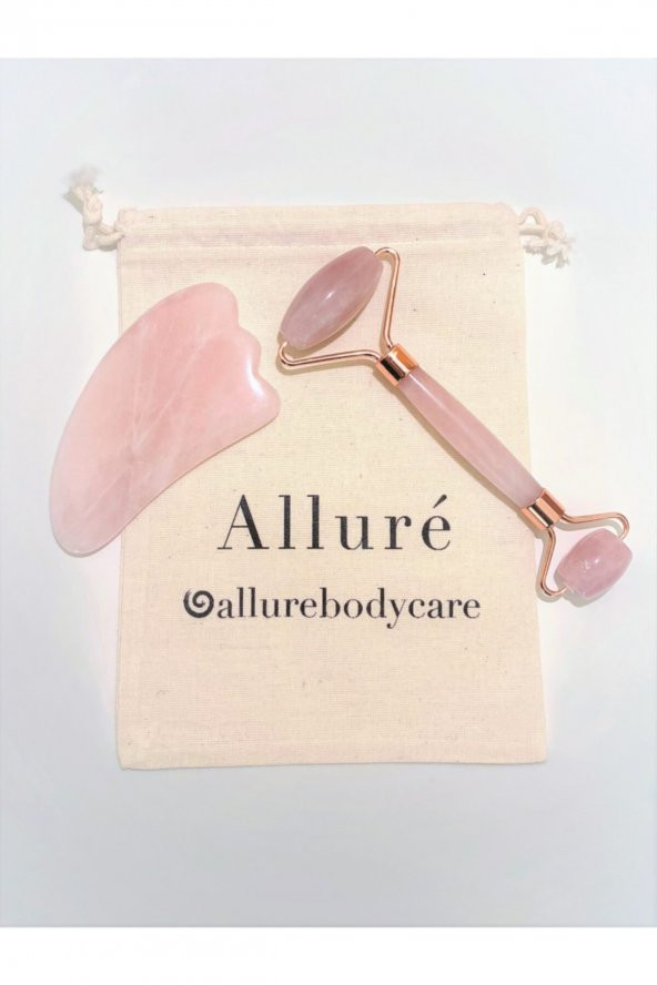 Alluré Rose Quartz Face Roller & Gua Sha