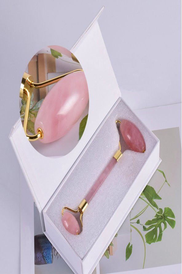 Doğal Çift Taraflı Pembe Kuvars Taşı Masaj Aleti