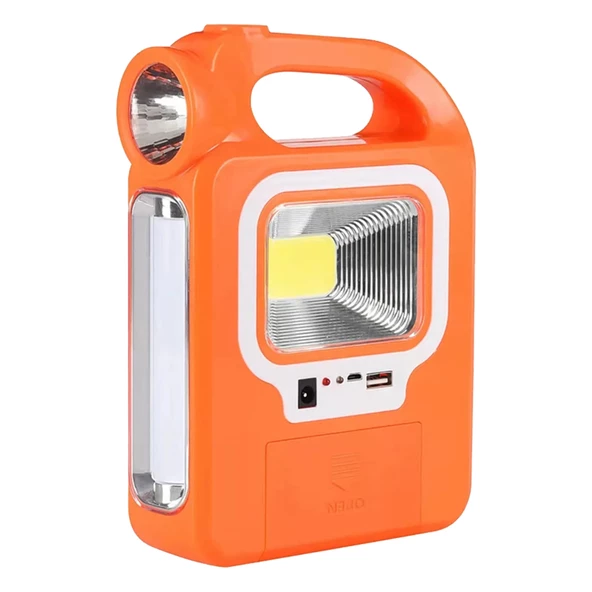 POWERMASTER HB-6399A COB LEDLİ SOLARLI 3 KADEMELİ USB ÇIKIŞLI ŞARJLI IŞILDAK FENER (1 ADET AMPULÜ UNUTMA) - 5