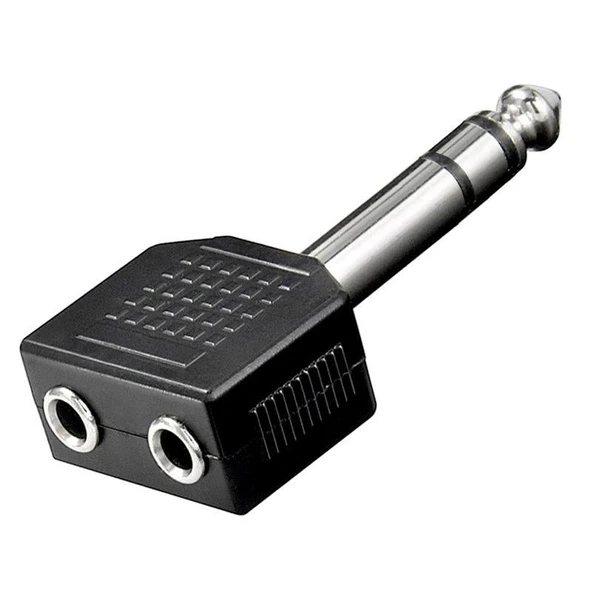 6.3 MM STEREO ERKEK/3.5 MM STEREOX2 DİŞİ ÇEVİRİCİ JACK - 3