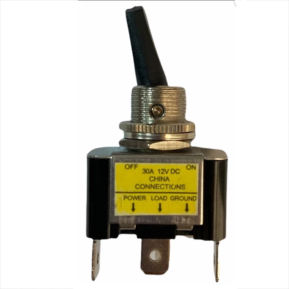 Ayt Ic-151B 12 Volt DC 30 Amper On Off Işıklı Toggle Switch Aç Kapa Anahtar ürün görseli 1