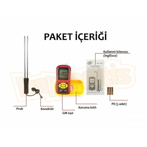 BENETECH GM640 Tahıl Mısır Buğday Çeltik Nem Ölçer Cihazı Aleti - 7
