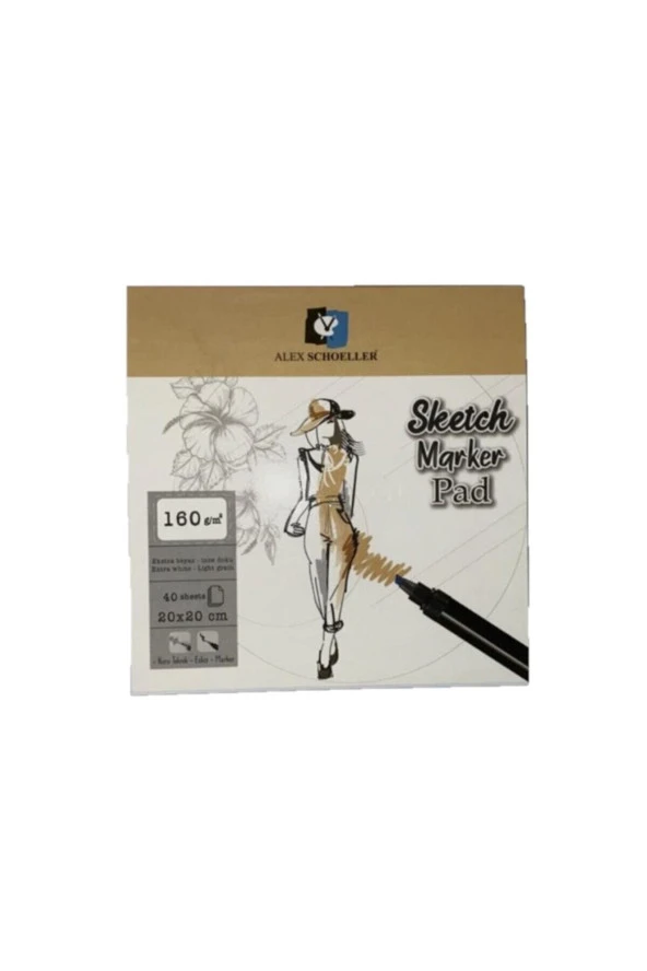 Alex Scholler Sketch Marker Pad 20x20 Cm 160gr 40yaprak