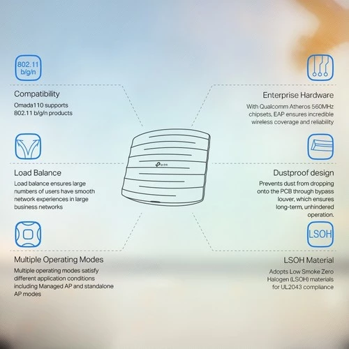 TP-Link EAP110 300 Mbps Tavan Tipi Router Access Point - Resim 6