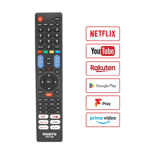 Ayt Huayu URC1569 Netflix-YouTube-Prime Video-Google Play Tuşlu 7 in 1 Universal Lcd Led Tv Kumandası - 3