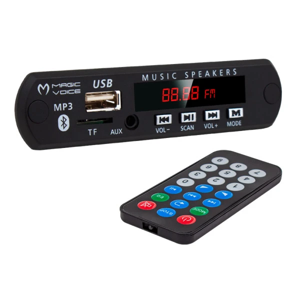 Ayt Magicvoice M515 Oto Teyp USB SD MIC Bluetooth Kumandalı Mikrofonlu Oto Teyp Çevirici Dijital Player Board 12V-500MA