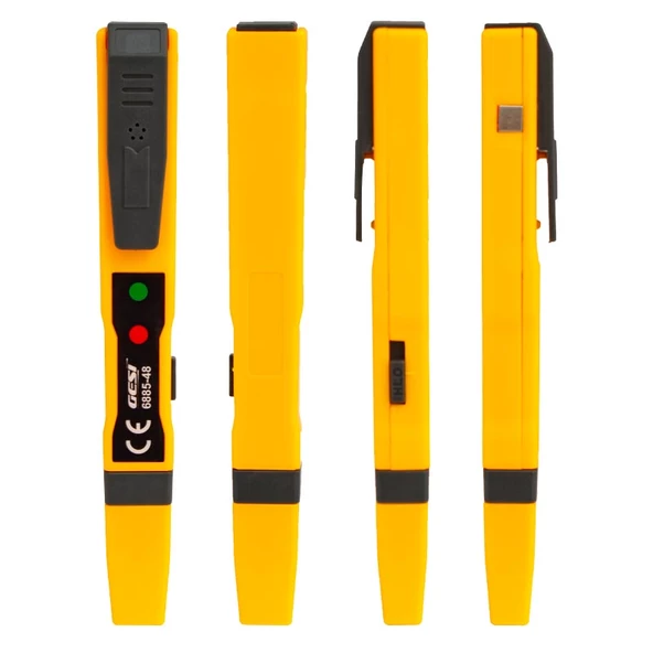 Gesi 6885-48 Dedektörlü Faz Kontrol Kalemi Voltaj Test Aleti Ac Voltaj Dc Gerilim Ölçer Ölçüm Cihazı - Resim 2