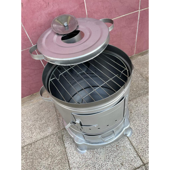 Kamp Sobası Piknik Mangalı Telli 32 Cm Çapında Yemek Sobası - 2