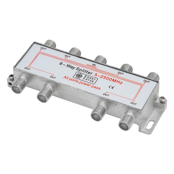 Ayt 1 8 Uydu Dağıtıcısı 5-2500 Mhz Splitter Tek Sinyal Girişini 8 Çıkışa Çoklayıcı - 2