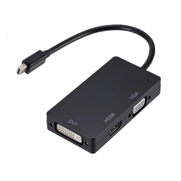 Powermaster PM-16102 Display Girişini Port to HDMI VGA DVI 3 in 1 Çevirici Dönüştürücü Aparat