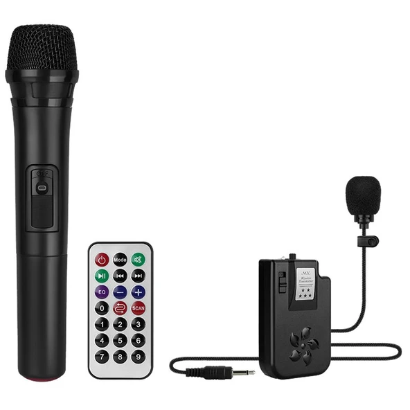 Magicvoice MV-2016 Max 175 W USB-SD-BT Siyah 1E-1Y Mikrofonlu Aktif Hoparlör taşınabilir - 2