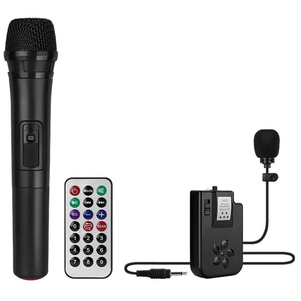 Magicvoice MV-2016 Max 175 W USB-SD-BT Siyah 1E-1Y Mikrofonlu Aktif Hoparlör taşınabilir - 8