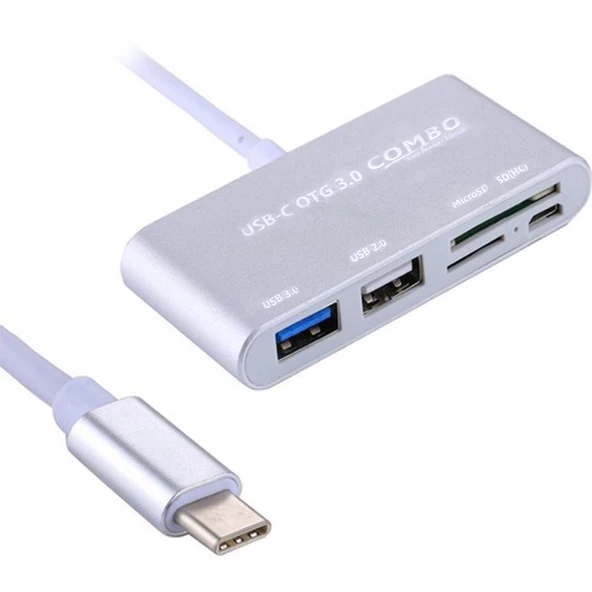 Ayt Powermaster Type-C Otg Combo Usb 3.0 Hub Kart Okuyucu Type-c Soketli Kart Okuyucu Usb