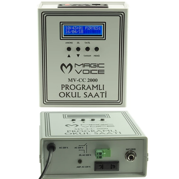 Magicvoice 6 Melodili USB Duvar Tipi Programlı Akıllı Dijital Okul Saati 24 Ders Programlanabilir - 3