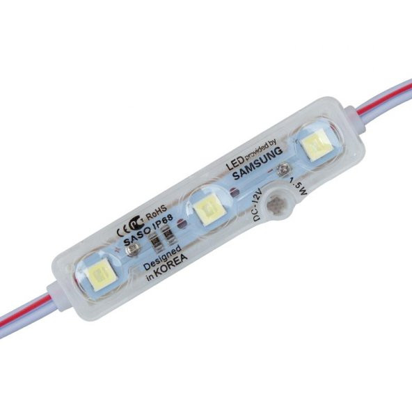 Powermaster 12V IP67 Samsung 5054 Beyaz Mercekli Modül Led