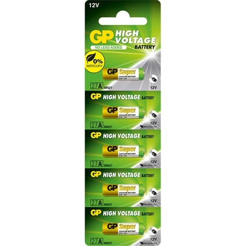 Gp 27A 12V İnce Alarm Pili 5'Li Paket