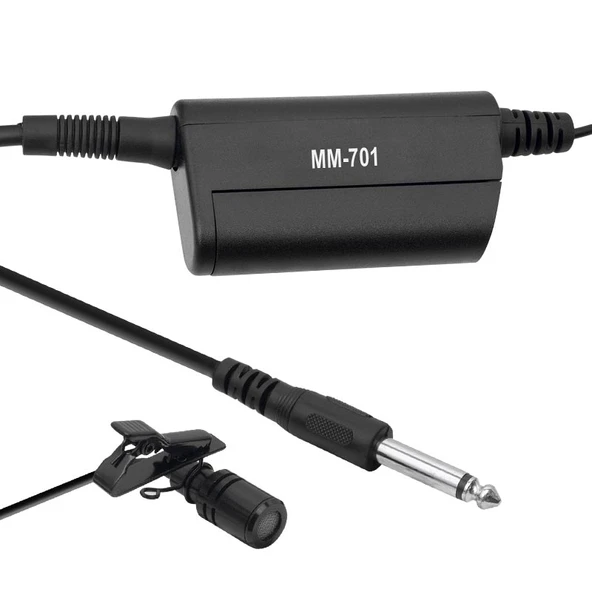 Magicvoice MM-701 Kablolu 600 Ohm Yaka Mikrofonu 6.3mm Jack Girişli Condenser Mikrofon Taşıma Çantalı - 1