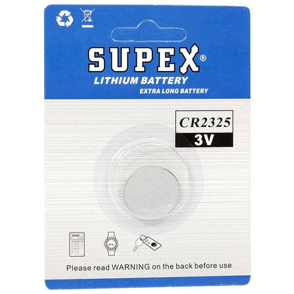 Supex CR2325 3 Volt Lityum Pil Tekli - Resim 2