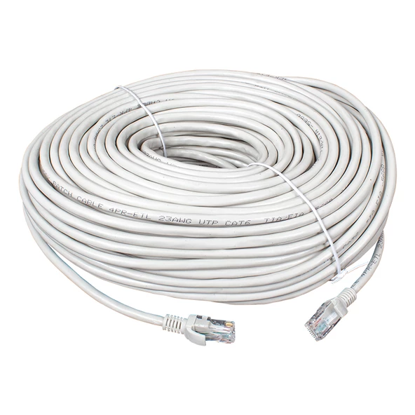 Powermaster Cat6 40 Metre Ethernet Kablo Soket Jack Uçları Takılı Hazır İnternet Kablosu