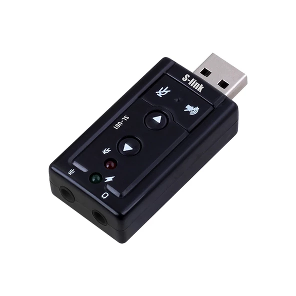S-Link Usb Ses Kartı 2.0 Çevirici Adaptör Usb Girişini Jack Kulaklık Mikrofon Girişine Dönüştürücü Çevirici - 3