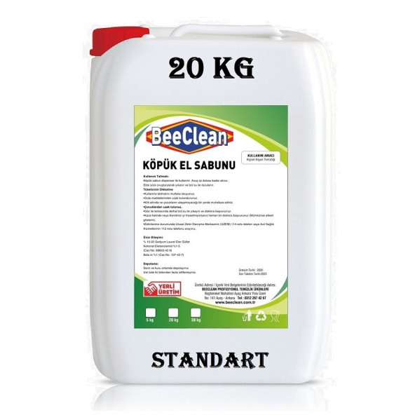 BeeClean 20 Kg Köpük El Sabunu STANDART SKES - 30 - 20 - 10 - El Temizleme Ürünü