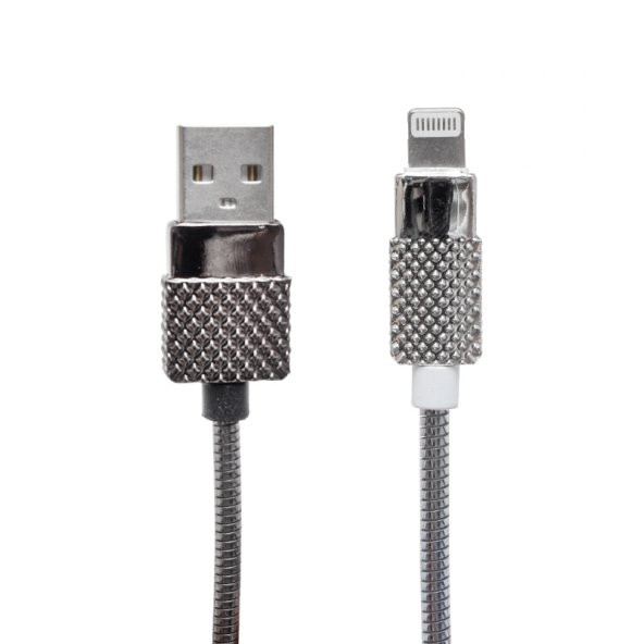 Ayt Powermaster Metal Yaylı 3 Amper Lightning USB İphone Şarj ve Data Kablosu
