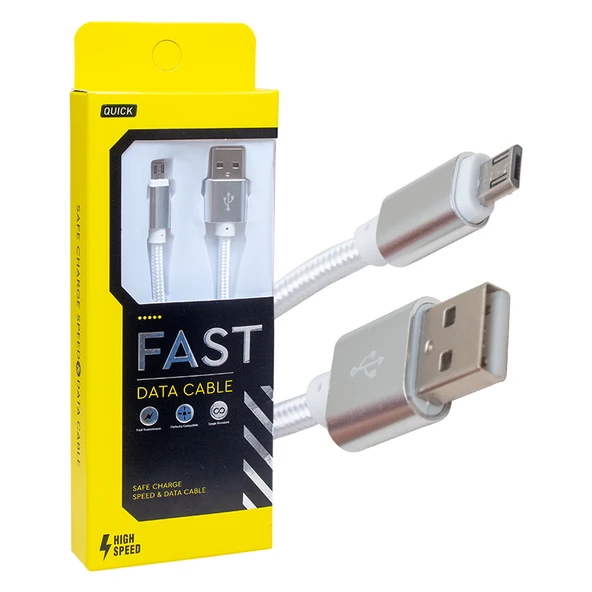 Ayt Powermaster Metal Örgülü Micro USB Şarj Data Kablosu