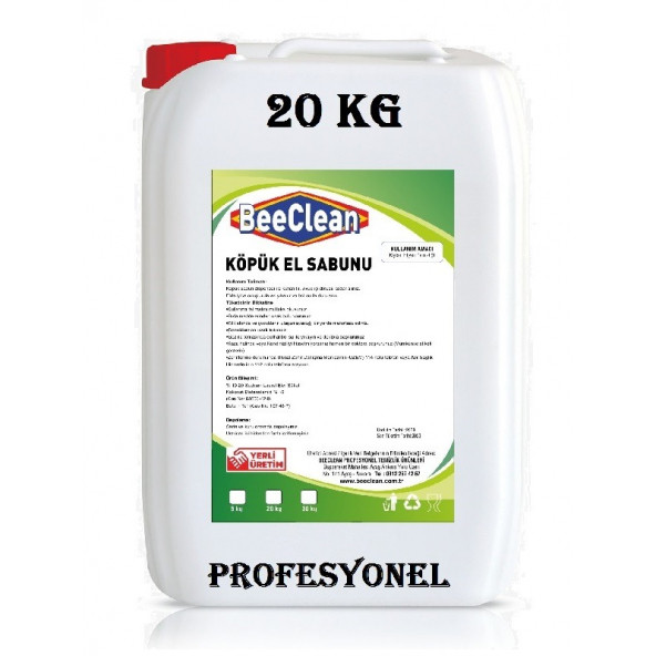 BeeClean 20 Kg Köpük El Sabunu PROFESYONEL PKES - 30 - 20 - 10 - El Temizleme Ürünü