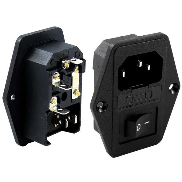 Ayt C7 Dişi Fiş Şase Aç Kapa Anahtarlı Kulaklı Bilgisayar Monitör Power Kablosu Soketi Girişi ürün görseli 1