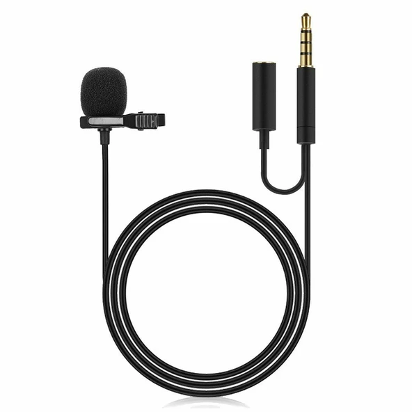 Powermaster JH-043-A Cep Telefonu için 3.5 mm Jack Girişli Youtuber Yaka Mikrofonu Mikrofon Ve Kulaklık Girişli - 4