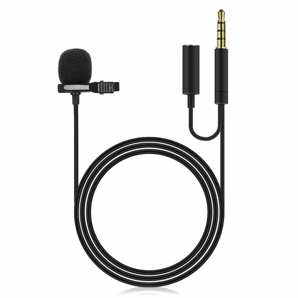 Powermaster JH-043-A Cep Telefonu için 3.5 mm Jack Girişli Youtuber Yaka Mikrofonu Mikrofon Ve Kulaklık Girişli - 4