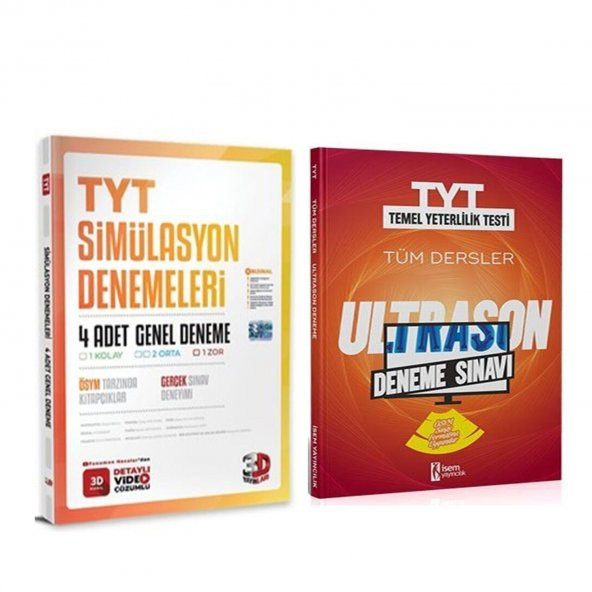 3D TYT 4 lü Simülasyon ve İsem TYT Ultrason Deneme Seti 2 Kitap