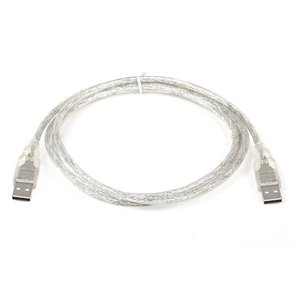 Powermaster USB Erkek Erkek 1.5 Metre USB Kablo Şeffaf