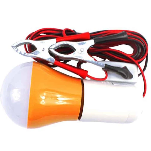 Ayt Starmax SM-2103 12 Volt 5 Watt Anahtarlı 4 Metre Seyyar Led Ampul Akü Maşalı