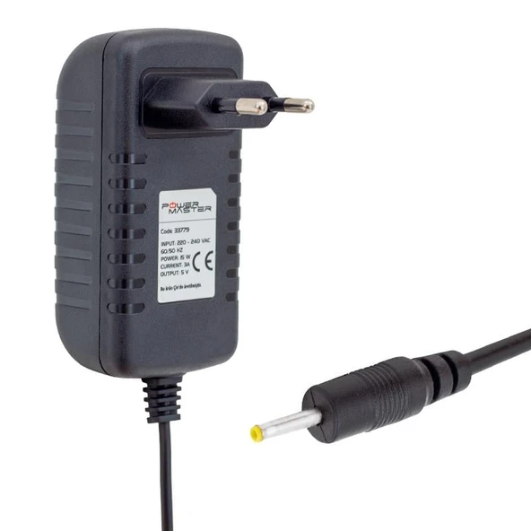 Powermaster Pm-33779 5 Volt 3 Amper 2.5 0.7 Uçlu Plastik Kasa Priz Tipi Adaptör - 5