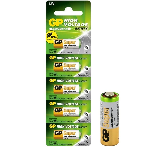 GP 23A 12 Volt Kalın Garaj Kumandası Alarm Pili 5 li Paket - 3