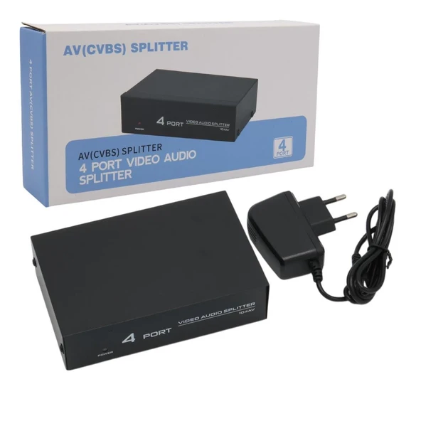 Powermaster AV-104 4 Port Video Audio Splitter Rca Video Dağıtıcı - Resim 12