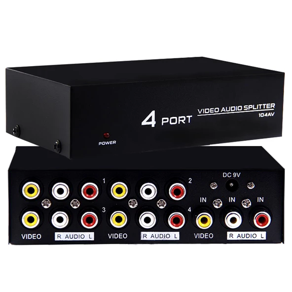 Powermaster AV-104 4 Port Video Audio Splitter Rca Video Dağıtıcı - Resim 4