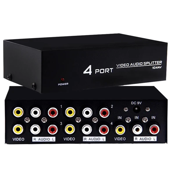 Powermaster AV-104 4 Port Video Audio Splitter Rca Video Dağıtıcı - Resim 7